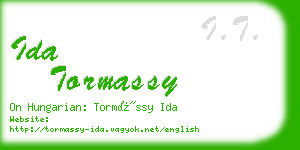 ida tormassy business card